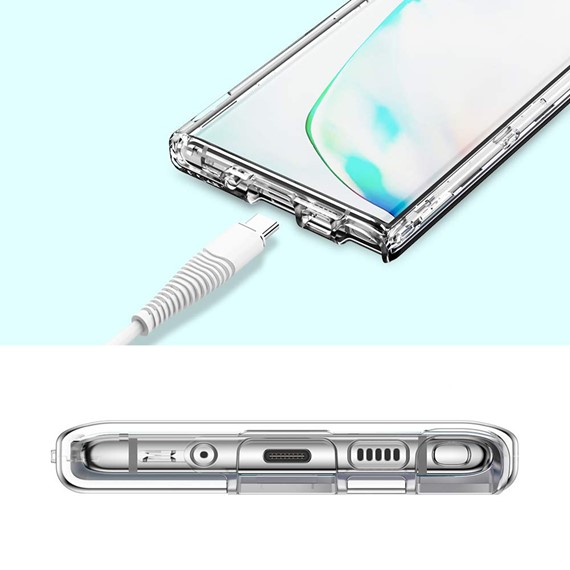 Samsung Galaxy Note 10 Kılıf CaseUp 360 Çift Taraflı Silikon Şeffaf 4